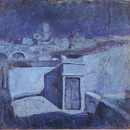 《月光下的巴塞罗那屋顶》毕加索