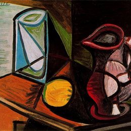 《玻璃杯和水壶》毕加索欣赏高清