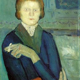 《吸烟的女子》毕加索艺术作品高清