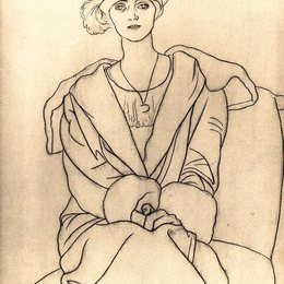 《戴羽毛帽子的奥尔加》毕加索作品欣赏高清