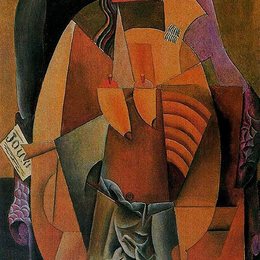 《坐在椅子上穿着衬衫的女子》毕加索艺术高清