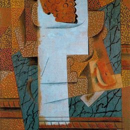 《一串葡萄和水果花瓶》毕加索作品欣赏高清