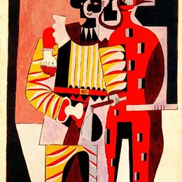 《皮埃罗和小丑》毕加索作品欣赏高清