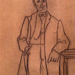 《扶着摇篮的大胡子男子》毕加索欣赏高清