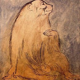 《坐着的猴子》毕加索高清