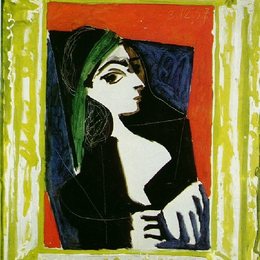 《杰奎琳半身像》毕加索艺术作品高清