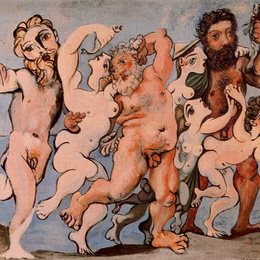 《结伴而舞的森林之神》毕加索高清艺术作品