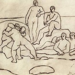 《摔跤》毕加索高清