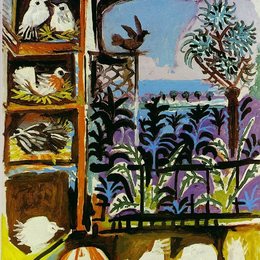 《画室里的鸽子（委拉斯开兹）》毕加索艺术作品高清