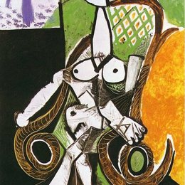 《摇椅上的裸女》毕加索作品欣赏高清