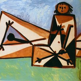 《海滩上的男人和女人》毕加索作品欣赏高清