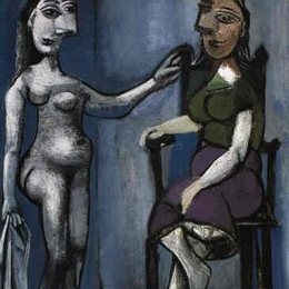 《对视的女子》毕加索高清艺术作品