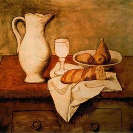《水壶和面包》毕加索欣赏高清