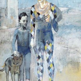 《两个小丑和狗》毕加索作品欣赏高清