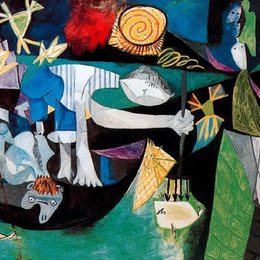 《在昂蒂布的夜间捕鱼》毕加索高清欣赏