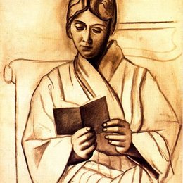 《读书的女子（奥尔加）》毕加索高清艺术作品