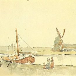 《海岸边的船》毕加索高清艺术作品