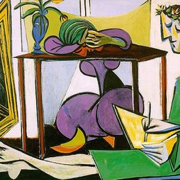 《室内画图的女孩》毕加索欣赏高清