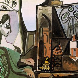 《画室里的杰奎琳》毕加索高清作品