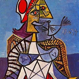 《坐着的女子》毕加索作品欣赏高清