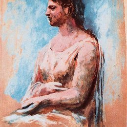 《坐着的女子》毕加索艺术作品高清