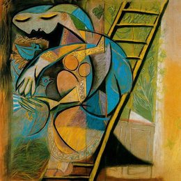 《梯子上的农妇》毕加索高清