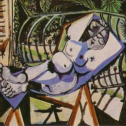 《公园附近的裸女》毕加索作品高清