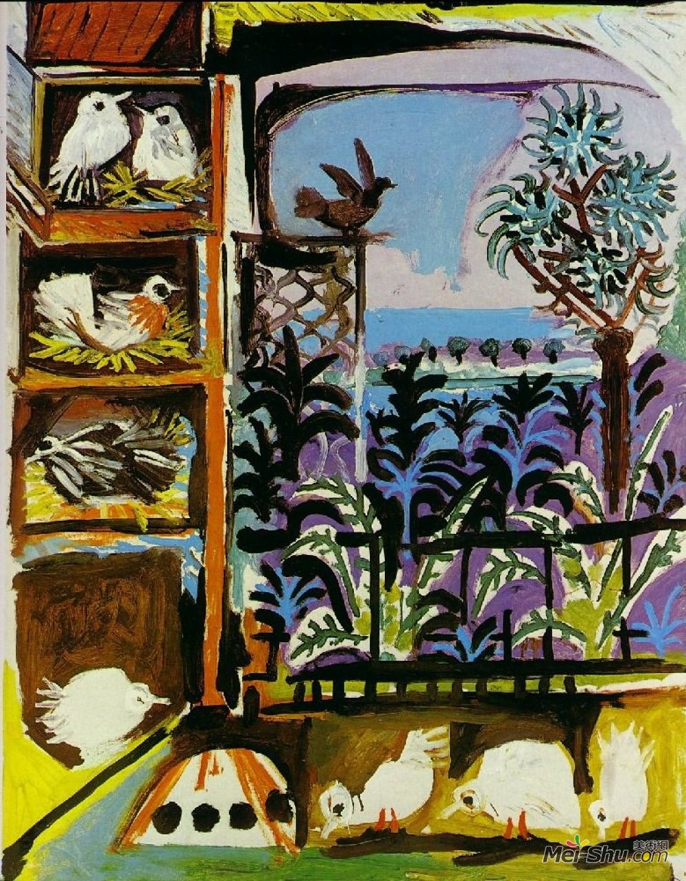 毕加索画的3幅和平鸽图片