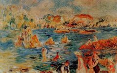 《根西岛海滩》雷诺阿(Renoir)作品高清