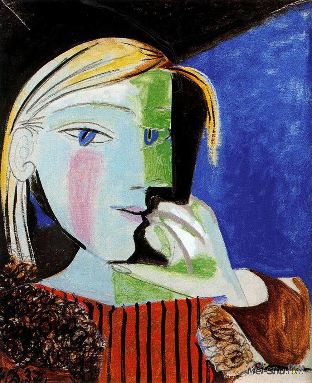 《坐着的女人(玛丽·泰蕾兹·沃尔特)》毕加索(picasso)高清_巴勃罗