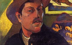 《高更(Paul Gauguin)戴帽子的自画像》高更(Paul Gauguin)高清作品