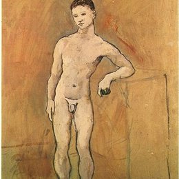 《年轻裸男》毕加索艺术作品高清