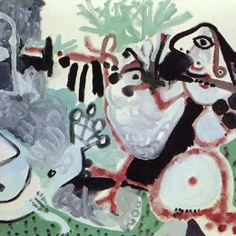 《海滩上的两个女子》毕加索(Picasso)高清作品