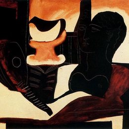 《裸露胸部的古董》毕加索欣赏高清