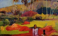 《棕榈树下的大溪地女子》高更(Paul Gauguin)