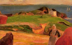 《勒普尔迪海边风光》高更(Paul Gauguin)艺术高清