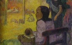 《婴儿（大溪地基督的诞生）》高更(Paul Gauguin)作品欣赏