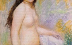 《坐着沐浴的裸体女子》雷诺阿(Renoir)高清作品