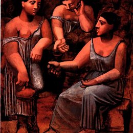 《喷泉旁的三个女子》毕加索高清作品