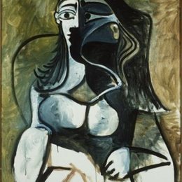 《坐在扶手椅上的女子》毕加索高清作品