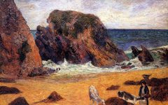 《海边的奶牛》高更(Paul Gauguin)高清作品