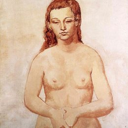 《握着手的裸女》毕加索高清欣赏