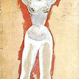 《高举双手的裸女》毕加索作品高清