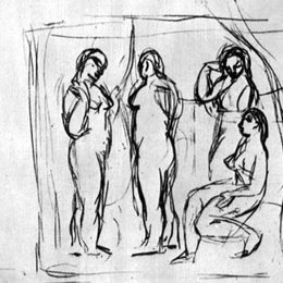 《亚维农的少女草图》毕加索作品高清