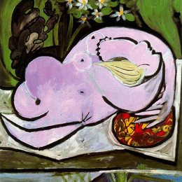 《花园里的裸女》毕加索欣赏高清