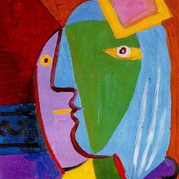 《女子头像》毕加索作品高清