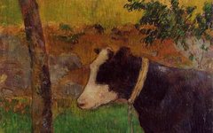 《跪着的牛》高更(Paul Gauguin)欣赏高清