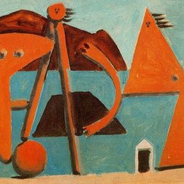 《沙滩上的泳客》毕加索(Picasso)作品欣赏高清