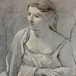 《白衣女子》毕加索艺术高清