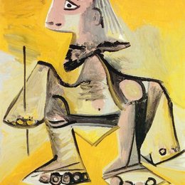 《蹲着的男子》毕加索(Picasso)作品欣赏